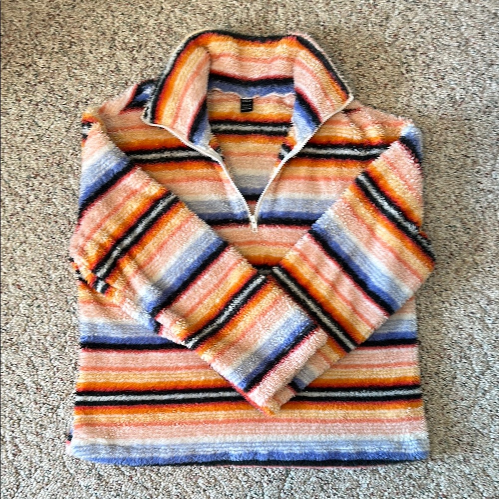 SHEIN Multicolor Striped Fuzzy Top